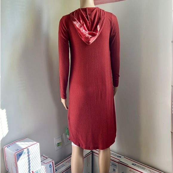 (Sold) Forever 21 hooded knee length cardigan - Picture 5 of 9